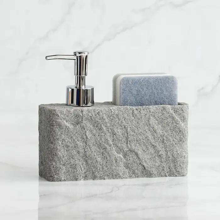 Distributeur de savon avec éponge pour évier de cuisine et salle de bain, distributeur de savon liqu