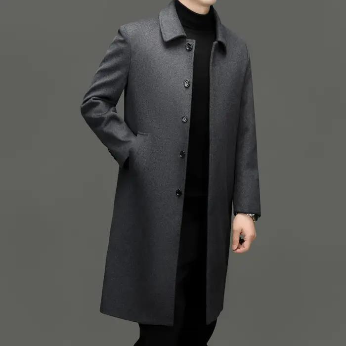 Manteaux en cachemire haut de gamme et à la mode pour hommes pour l'automne et l'hiver, vestes à rev