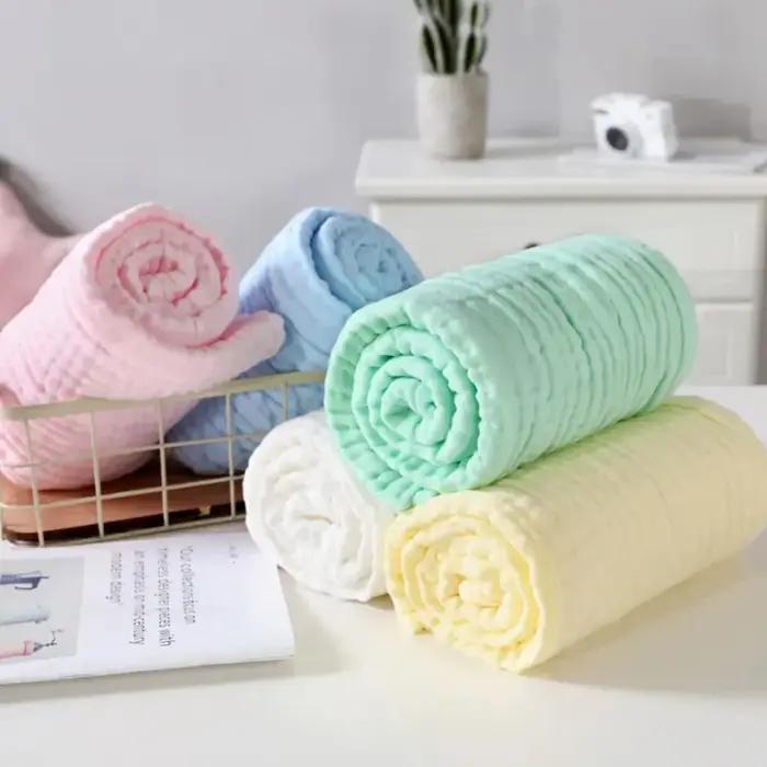 Serviette de bain 6 couches en coton pur pour bébé 105x105cm emmaillotage douceur bain plage change occassions spéciales