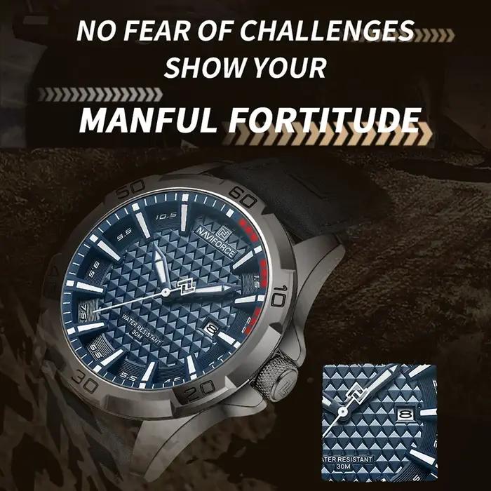 NAVIFORCE marque hommes mode montres à Quartz mâle bracelet en cuir Sport étanche montres calendrier