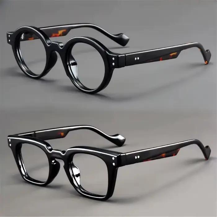 Un ensemble de 2 lunettes de lecture rondes et carrées vintage, adaptées aux hommes et aux femmes, c