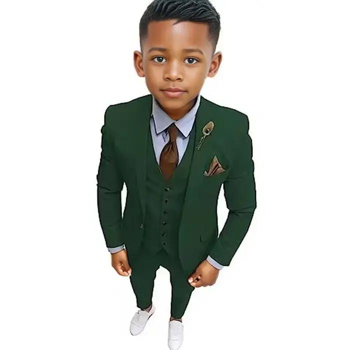 Ensemble de costume formel pour garçons de 3 à 16 ans, trois pièces, smoking élégant pour mariage, f