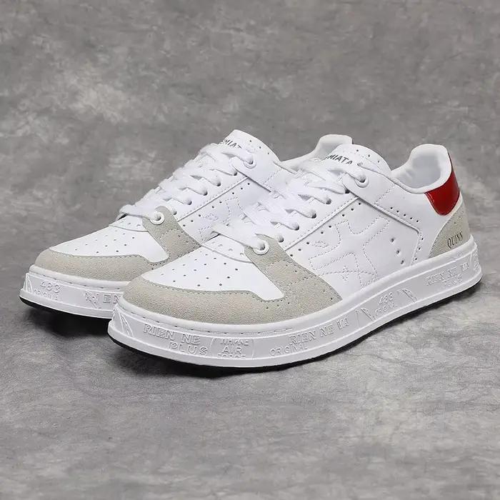 Chaussures d'été pour homme à lacets et semelle plate, bout rond, respirantes, avec patchs, antidéra