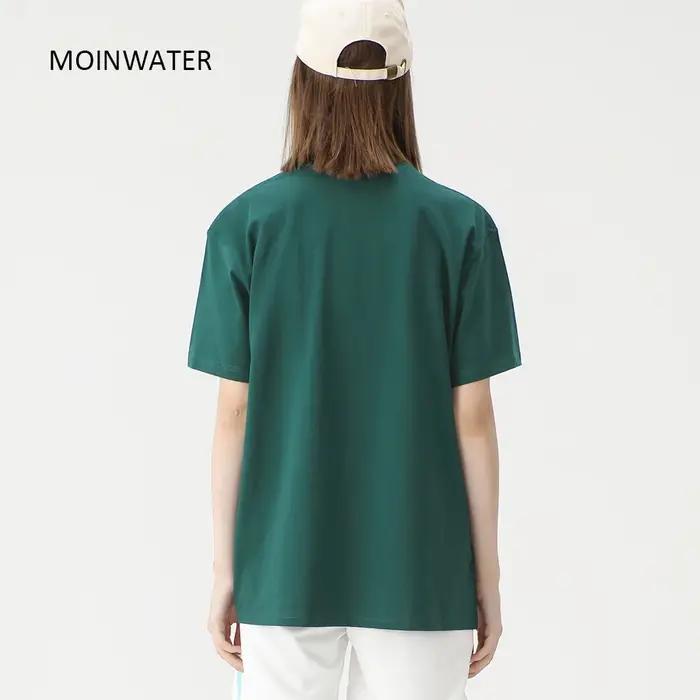 WAVLATII nouvelles femmes solide coton t-shirts femme vert foncé surdimensionné décontracté doux t-s