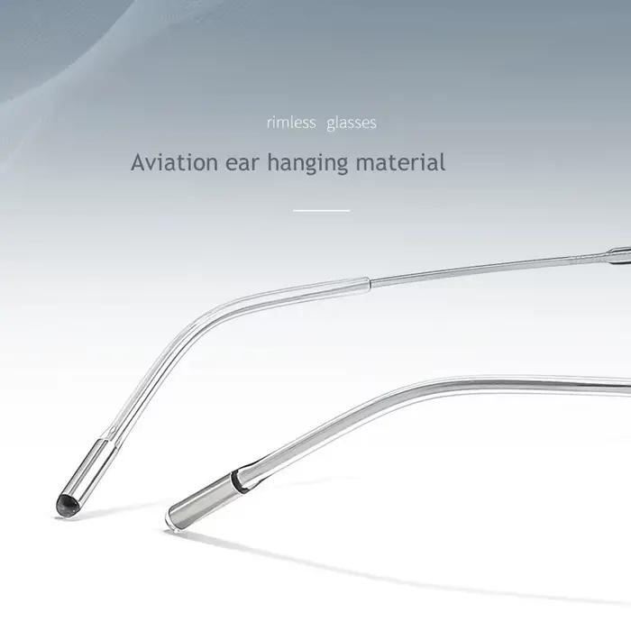 F · DRACON lunettes sans cadre en titane pur lunettes carrées simples et rétro pour hommes monture o