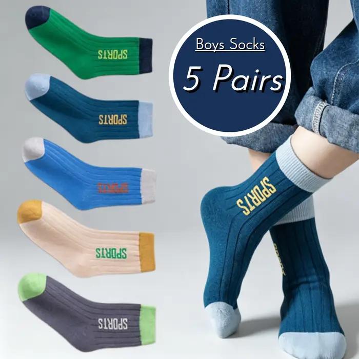 Chaussettes d'été en coton pour garçons et filles, 5 paires, pour enfants de 1 à 14 ans, confortables et respirantes pour le sport et les activités extérieures