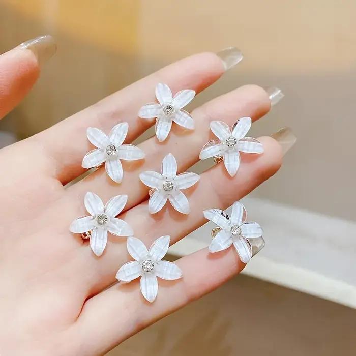 Pince à cheveux tressée, 10 pièces/ensemble, petits boutons de fleurs, épingle à cheveux pour fille,