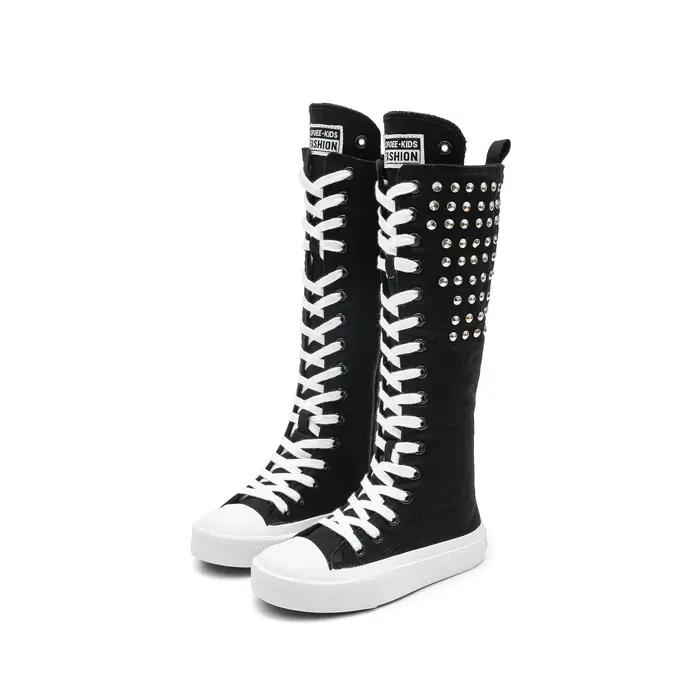 Chaussures en toile pour enfants à semelle souple et respirante, bottes à carreaux pour garçons et f
