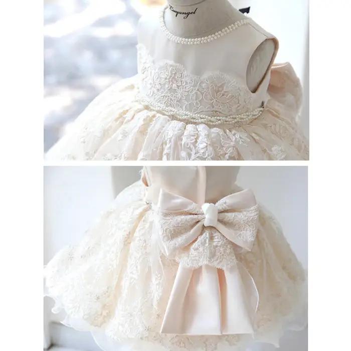IYEAL-Robe de demoiselle d'honneur en dentelle, tenue de Rh, de baptême, d'anniversaire, pour enfant