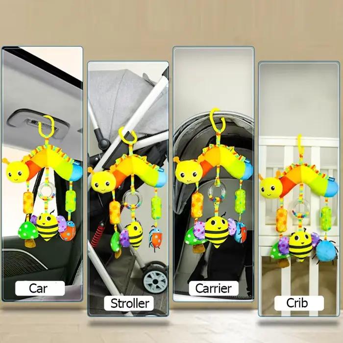 Jouets Sensoriels en Peluche Arc-en-Ciel pour Bébé Développement Sensoriel Accessoire de Voyage Poussette Siège Voiture Occasions Spéciales