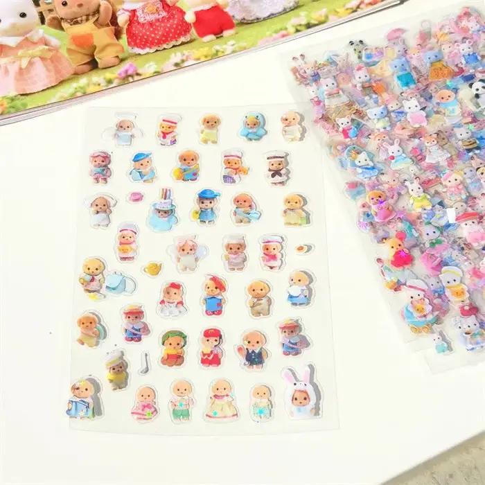 Mini autocollants de dessin animé, 8 feuilles, autocollants découpés, matériel pour manuels d'anime,