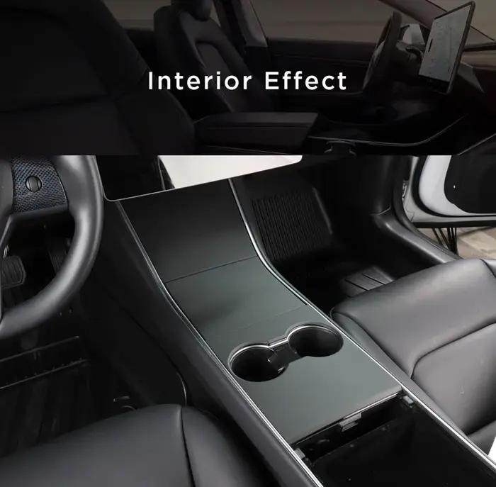 Patch de protection pour panneau de commande Central de voiture ABS noir, 3 pièces, pour Tesla modèl