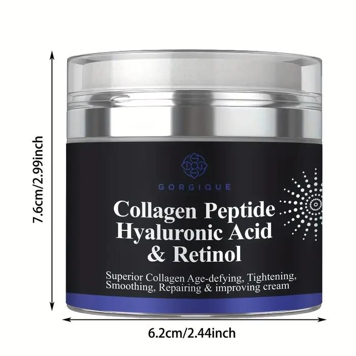 Crème peptidique au collagène, Anti-rides, acide hyaluronique et rétinol, raffermissante et raffermi