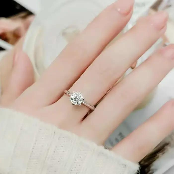 Bague Moissanite 0.5-5ct pour femmes