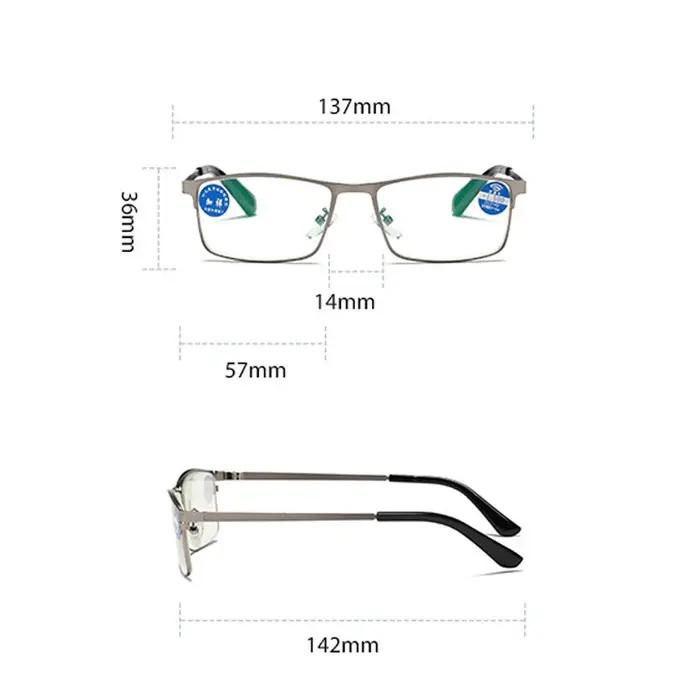 Lunettes de lecture demi-monture en métal pour hommes, lunettes de luxe de styliste Anti-lumière ble