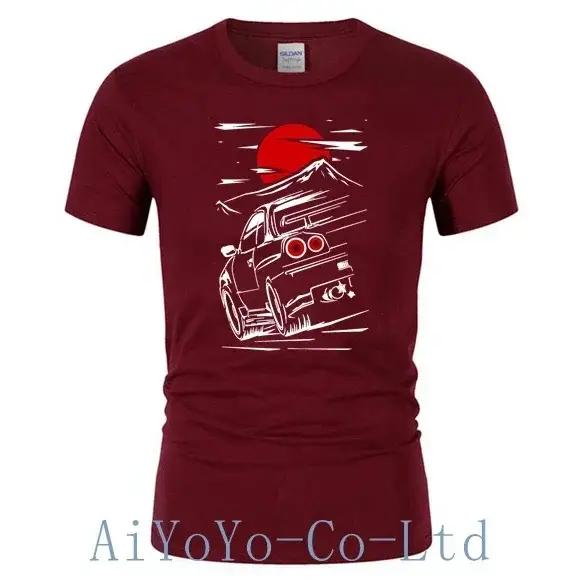 T-shirt japonais Skyline GTR 34 pour homme, 100% coton, Haruna Jdm, Sportcar, Nissan, Fast Car, FF11