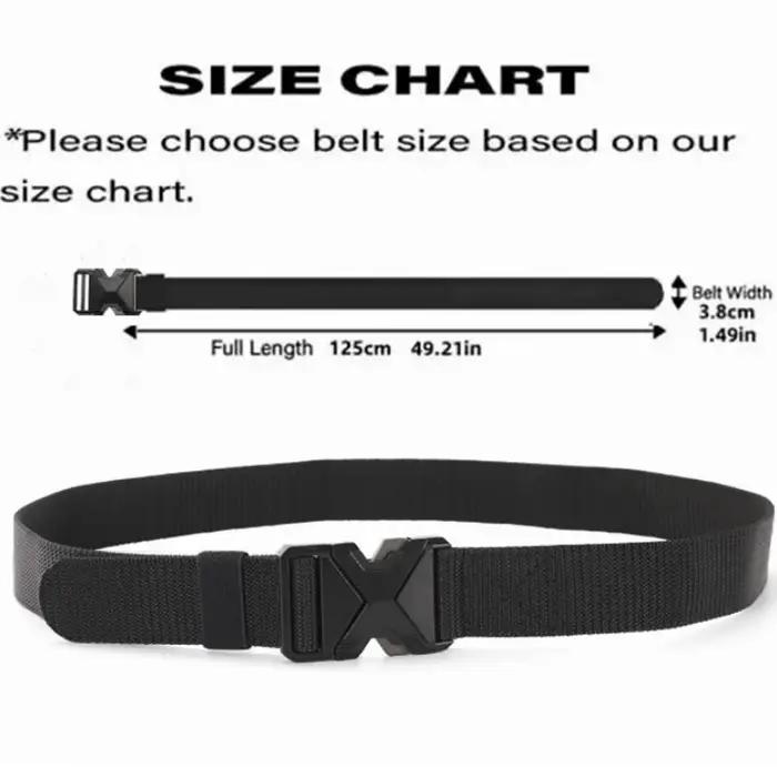 Ceinture à boucle en Nylon tressé pour hommes, légère et respirante, 125cm, pour les déplacements qu