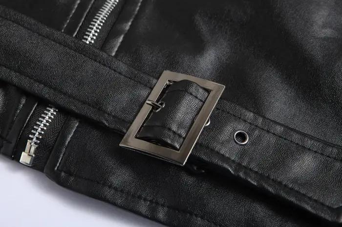 Veste de moto en cuir PU pour hommes, manteau Slim Fit, mode