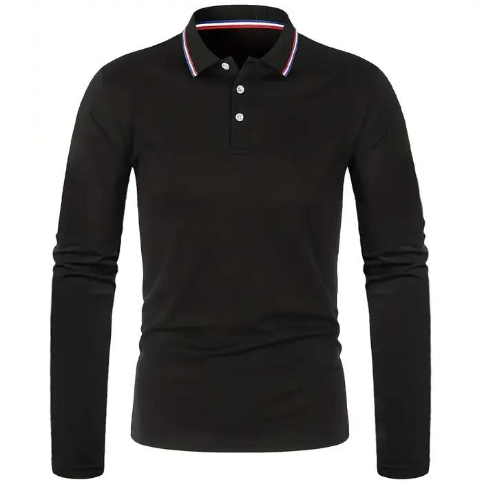 Hommes Printemps et Automne Casual Respirant Confortable Polo Vente Chaude De Mode Hommes D'affaires