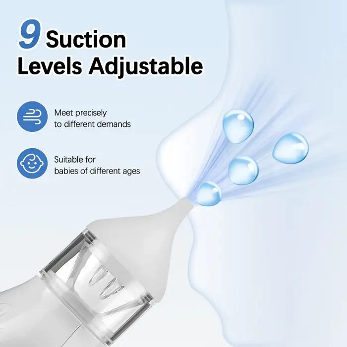 Aspirateur Nasal électrique pour bébé, à faible bruit, 9 niveaux d'aspiration, nettoyeur de nez Rech