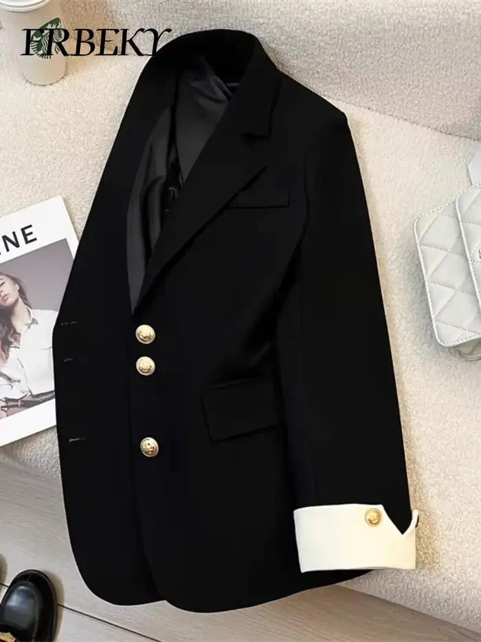 Blazer femme mode coréenne printemps automne nouvelle couleur unie costume veste loisirs tempérament