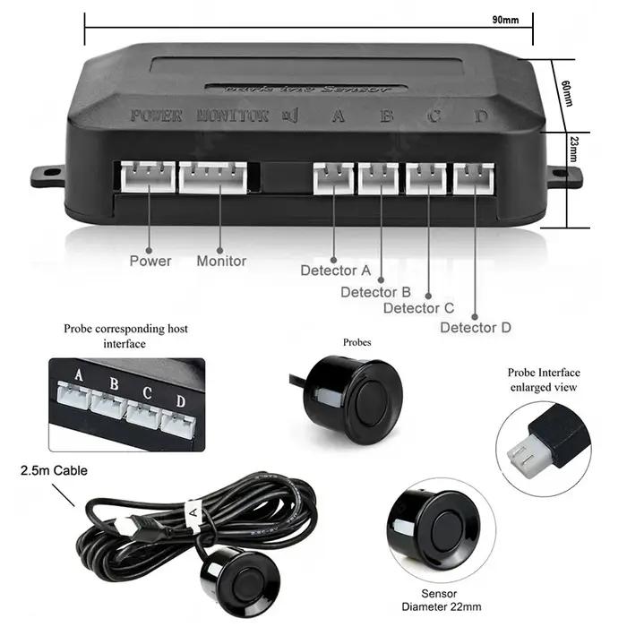 Nouveau système de capteur de stationnement LED rétro-éclairage Kit d'affichage de moniteur Parktron