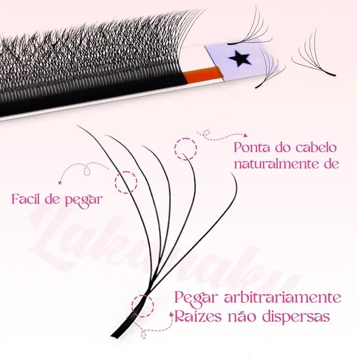 LAKANAKU 5D W Extension de cils Volume ventilateurs 6 plateaux Cilios W forme cils naturel doux maqu