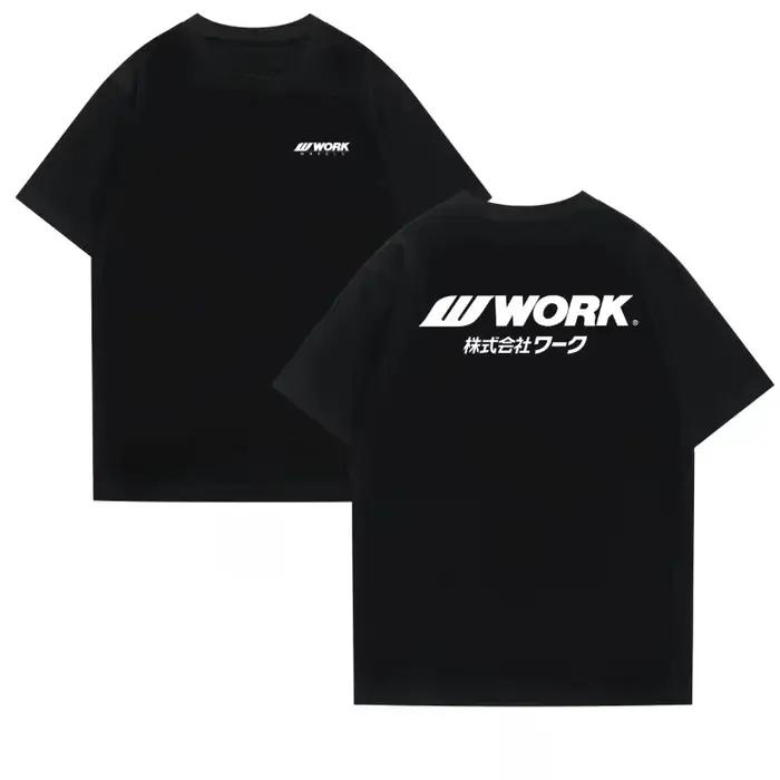 Travail d'été à manches courtes classique roue course sponsor vêtements jante voiture mode T-shirt m