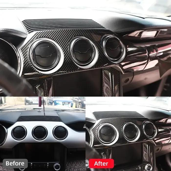 Accessoires pour Ford Mustang GT 2015-2021, revêtement de tableau de bord intérieur en fibre de carb
