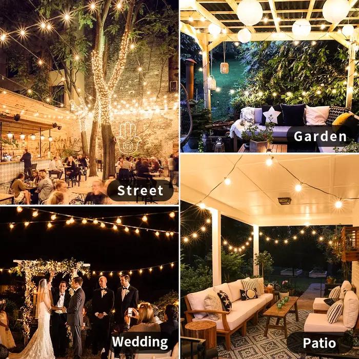 Guirlande lumineuse LED de 30M, guirlande lumineuse pour fête, guirlande lumineuse G40, blanc chaud,
