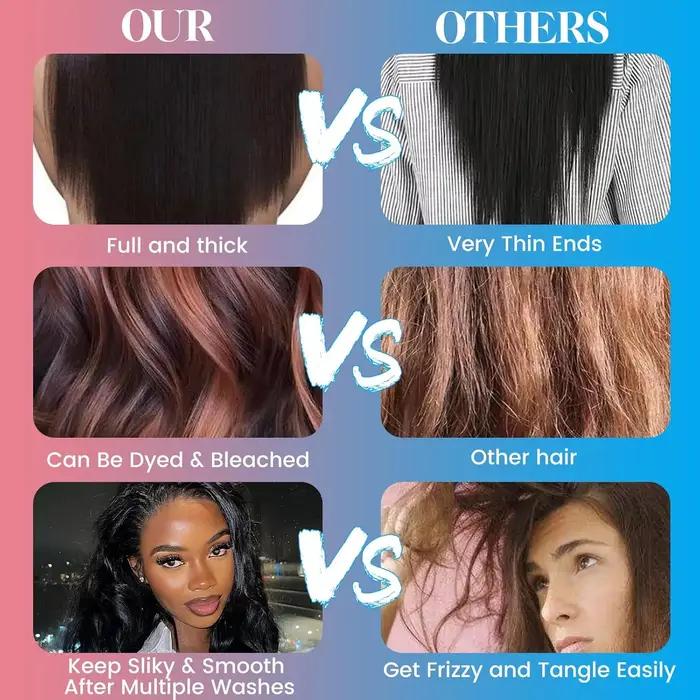 Extensions de Cheveux Humains Naturels Raides Comme des Baguettes