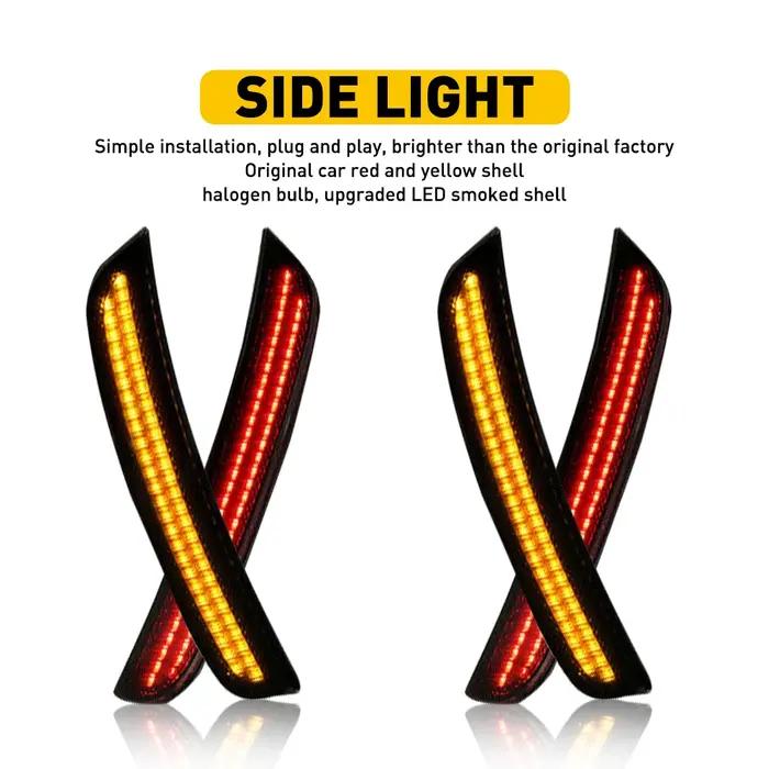 Feu de position latéral LED pour Dodge Charger 2015-2022 – Ampoule indicatrice avant ambre et arrièr