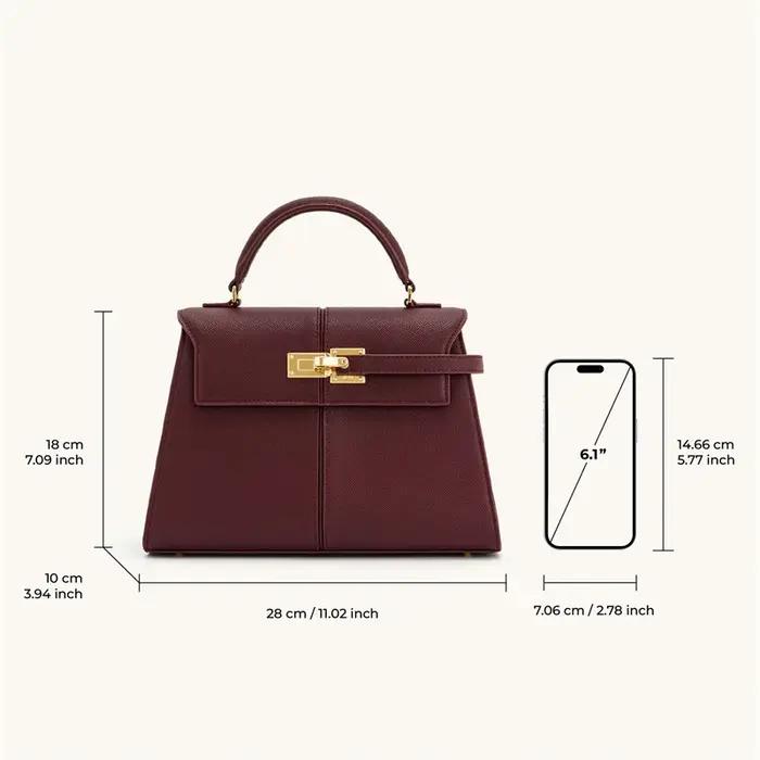 Sac à main femme JW PEI Elise, design tendance 2026, nouveau sac bordeaux, grand sac carré bandouliè