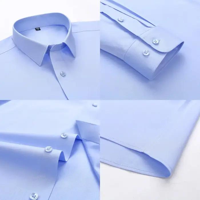 Nouveau tissu 80% coton 15% soie élastique 5% Spandex sans fer Anti-rides chemises pour hommes à man