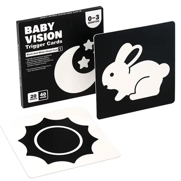 Cartes de Stimulation visuelle pour bébé, carte Flash Montessori à contraste élevé, cadeau pour nour