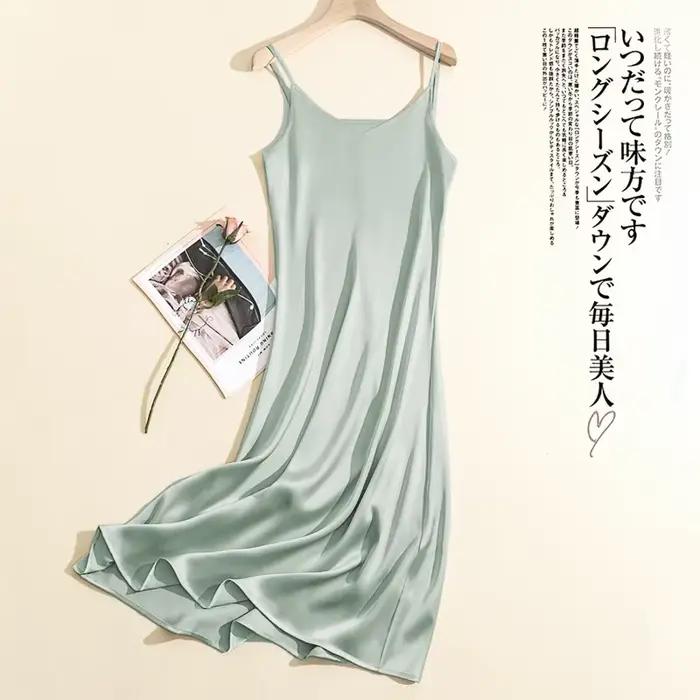 Robe De soirée longue en Satin pour femmes, Chic et élégante, Sexy, bretelles réglables, sans manche