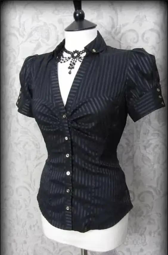 Vintage esthétique femmes personnalité Y2K mince vêtements mode chemises Harajuku à manches courtes