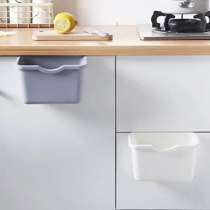 Boîte à ordures suspendue à la porte de l'armoire organisatrice domestique conteneur alimentaire armoire de cuisine porte suspendue poubelle boîtes de rangement pour une cuisine ordonnée et propre