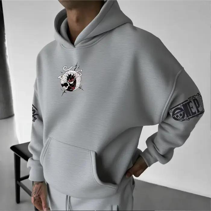 Sweat-shirt à capuche Anime pour hommes et femmes, One Piece Luffy Gear 5 Nika, streetwear décontrac