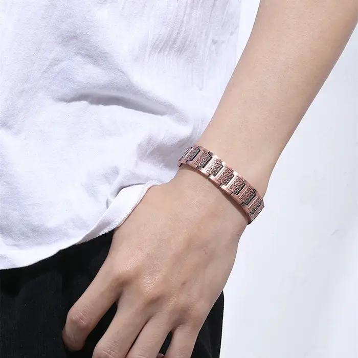 ARADOO Bracelet en cuivre pour hommes pur cuivre néodyme lien magnétique Bracelets bijoux cadeau