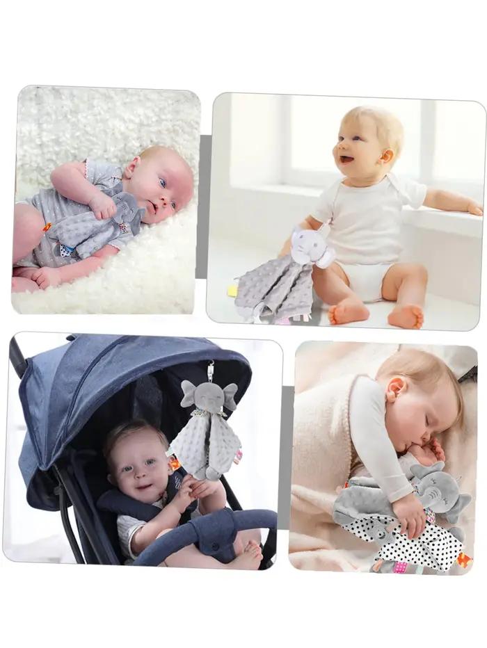 Couverture de couette en forme d'éléphant pour bébé, serviette douce pour apaiser, hochet pour bébé,