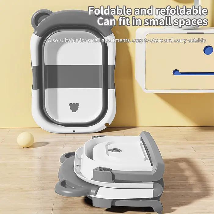 Baignoire pliable pour bébé, grande baignoire avec tapis de bain antidérapant, bain de voyage portab
