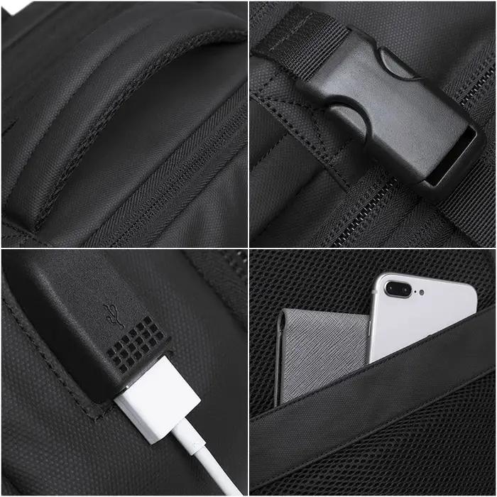 BANGE voyage sac à dos hommes affaires sac à dos école extensible USB sac grande capacité 17.3 ordin