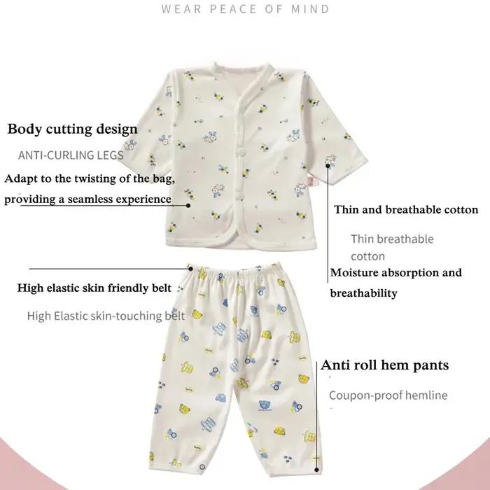 Vêtements pour bébés de 0 à 3 mois, sous-vêtements de maison pour nouveau-né, dessin animé, boutons