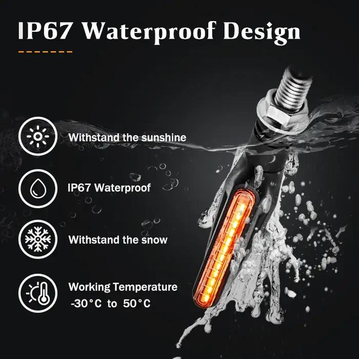Clignotants LED pour motos, 12 x 335SMD, 2 ou 4 pièces, indicateur lumineux pliable, 12V, IP67 clign