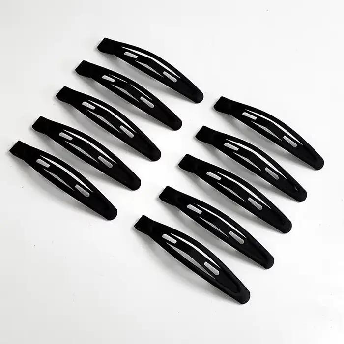 10 pièces de pinces à cheveux noires simples pour femmes, idéales pour fixer la frange et le peignoi