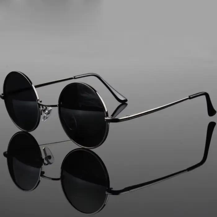 Lunettes de soleil polarisées rondes rétro Vintage pour hommes et femmes, monture métallique en alli