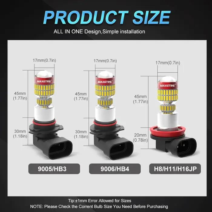 2x H8 H11 9005 9006 HB3 HB4 H16 78 SMD 4014 puces voiture lumière LED antibrouillard ampoule LED feu