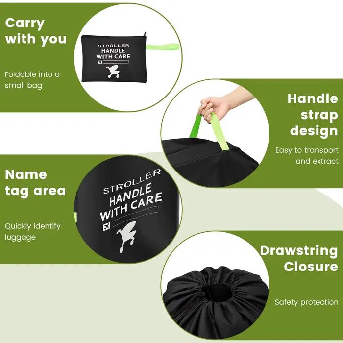 Sac de rangement pour poussette, pour bébé, avion, voyages sur route, housse de poussette, sac anti-