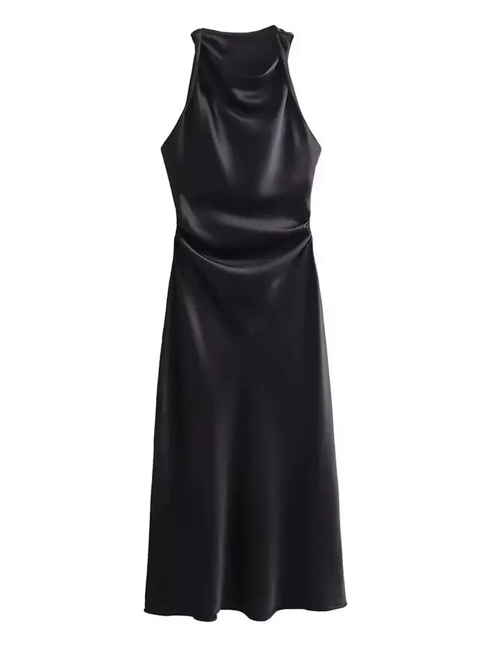 Robes longues en satin pour femmes 2026 – Robe midi d'été sexy pour femme, robe de soirée élégante s